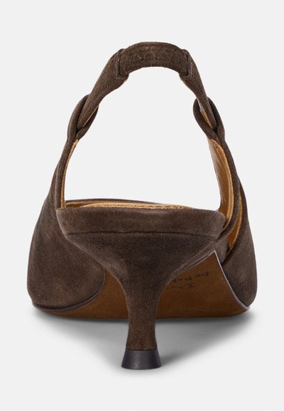 Polo Ralph Lauren GOAT SUEDE SLINGBACK HEEL - Klasiski papēži - chocolate