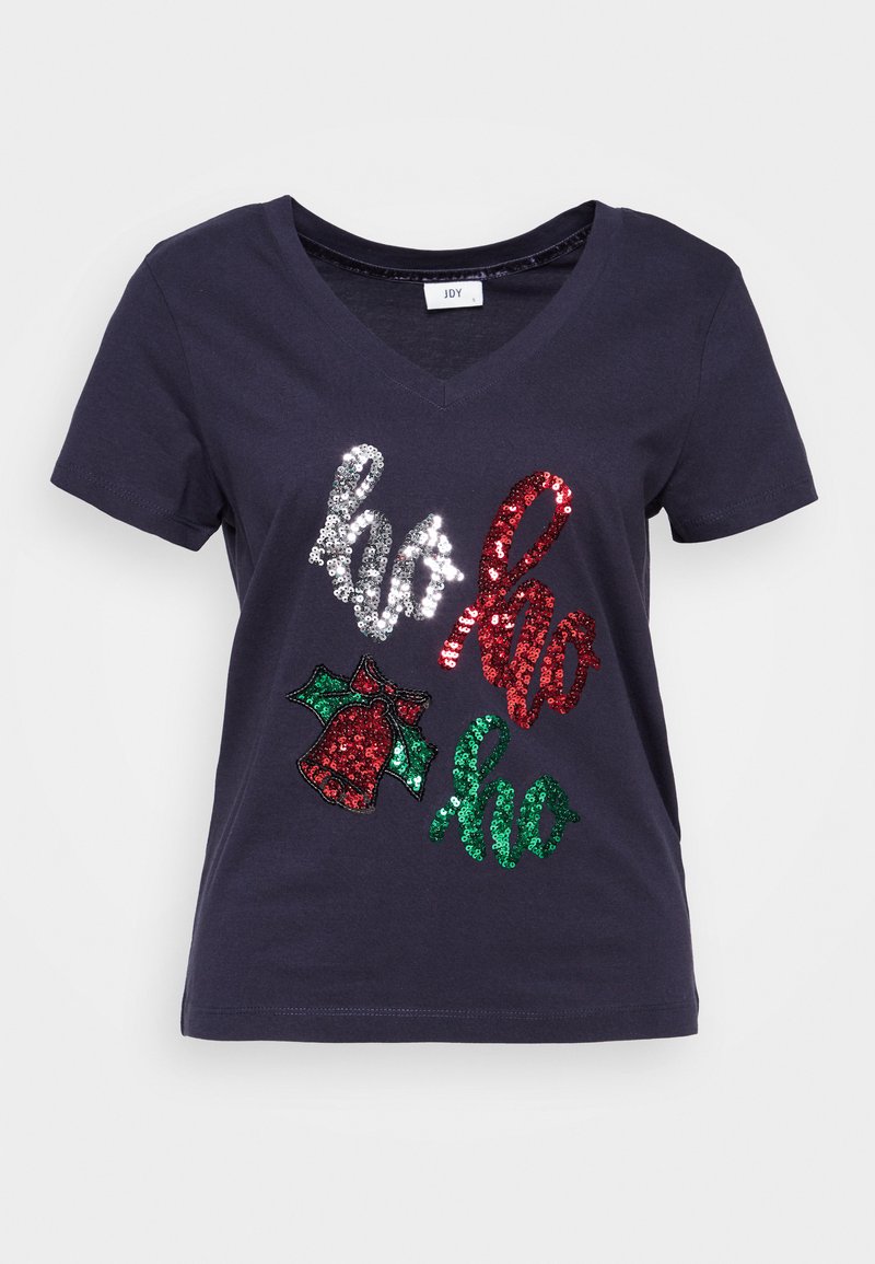 JDY T-shirt print donkerblauw