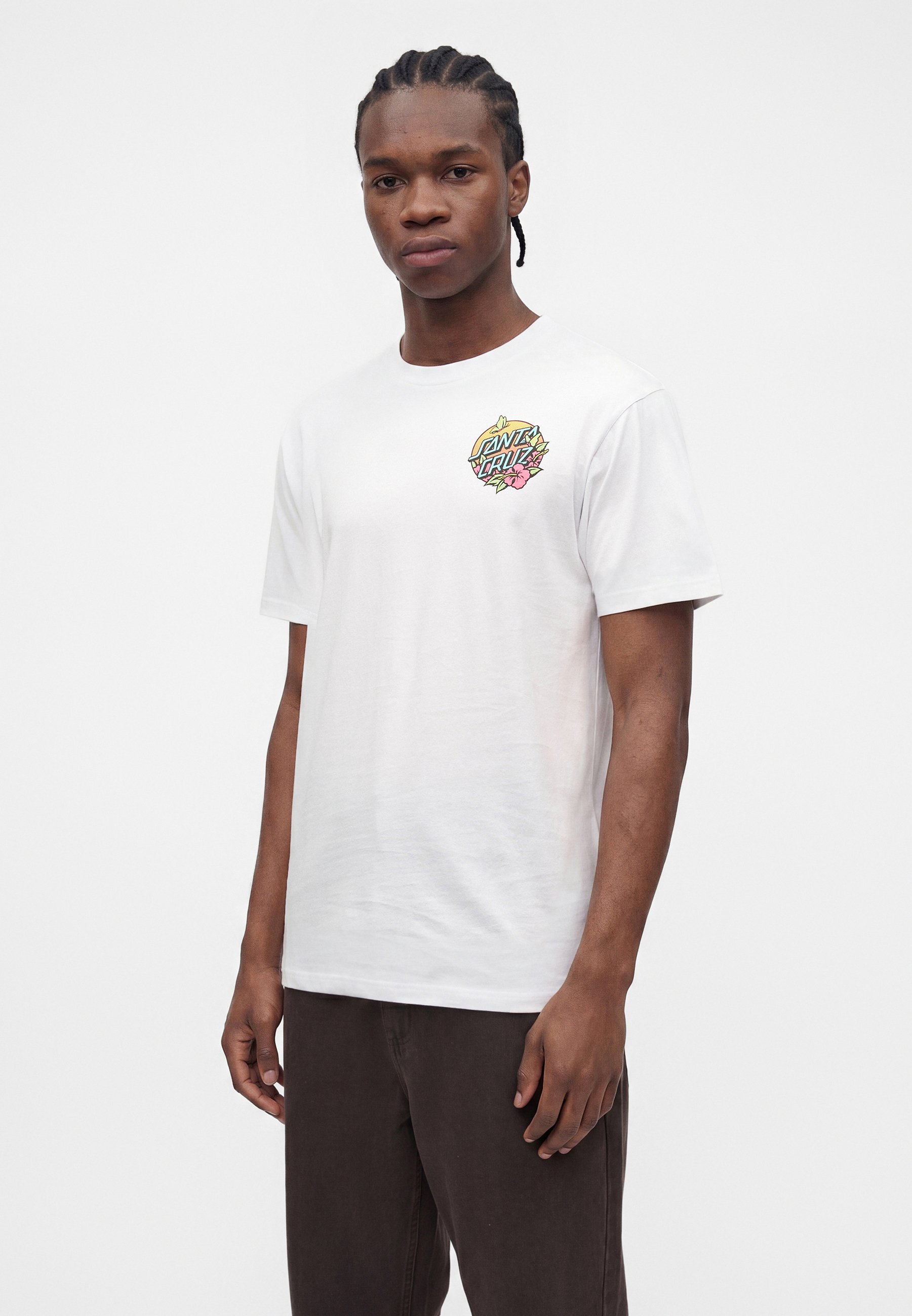 Santa Cruz FLORAL PARADISE DOT UNISEX - T-shirt estampada - white