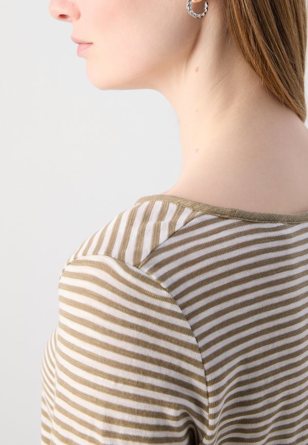 LONG SLEEVE  ROUND NECK STRIPED - Long sleeved top - beige2
