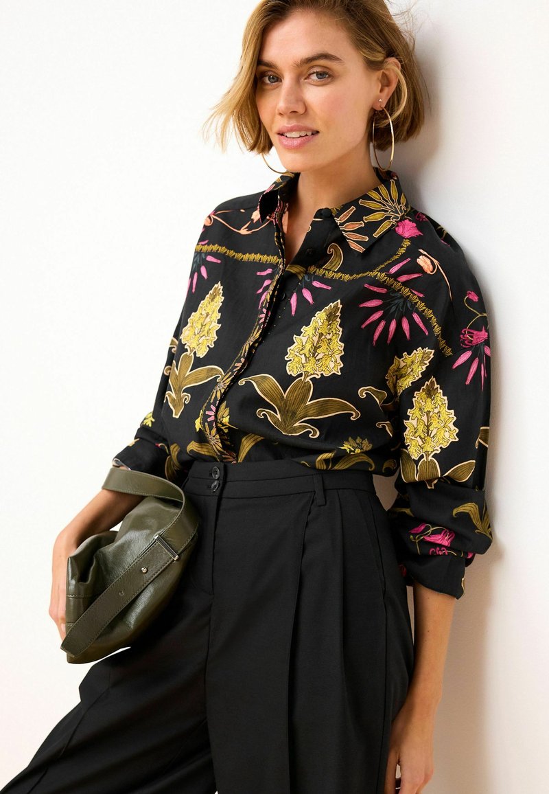 Next LONG SLEEVE - Skjortebluser - black floral print