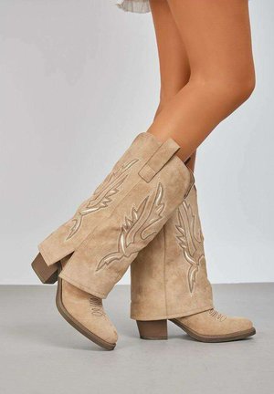 SANTIAGS - Bottes de cowboy / motard - taupe