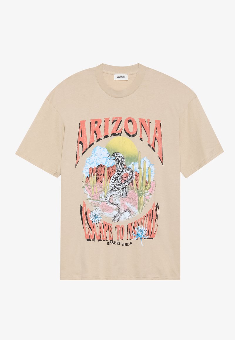 YOURTURN T-shirt print beige YOURTURN T-shirt print beige