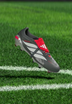 adidas Performance PREDATOR PRO FOLD-OVER TONGUE FIRM GROUND FOOTBALL BOOTS - Μπότες ποδοσφαίρου για σταθερό έδαφος - iron metallic/metallic/lucid red