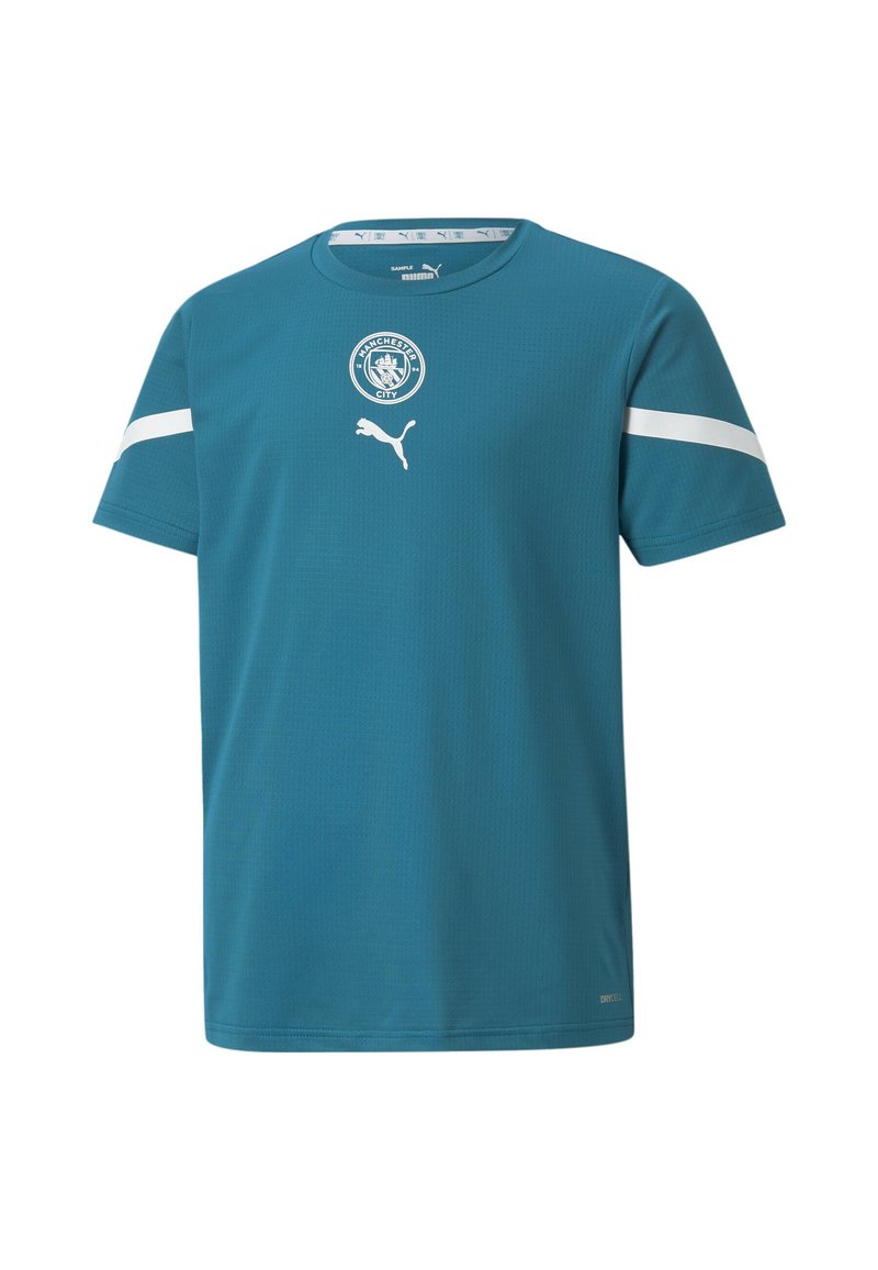 Puma FIRST MILE CITY PREMATCH UNISEX TShirt basic ocean depthspuma white/grün Zalando.de