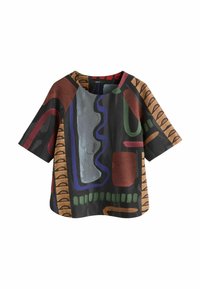Next REGULAR FIT - SHORT SLEEVE CREPE BOXY - T-shirts print - navy print
