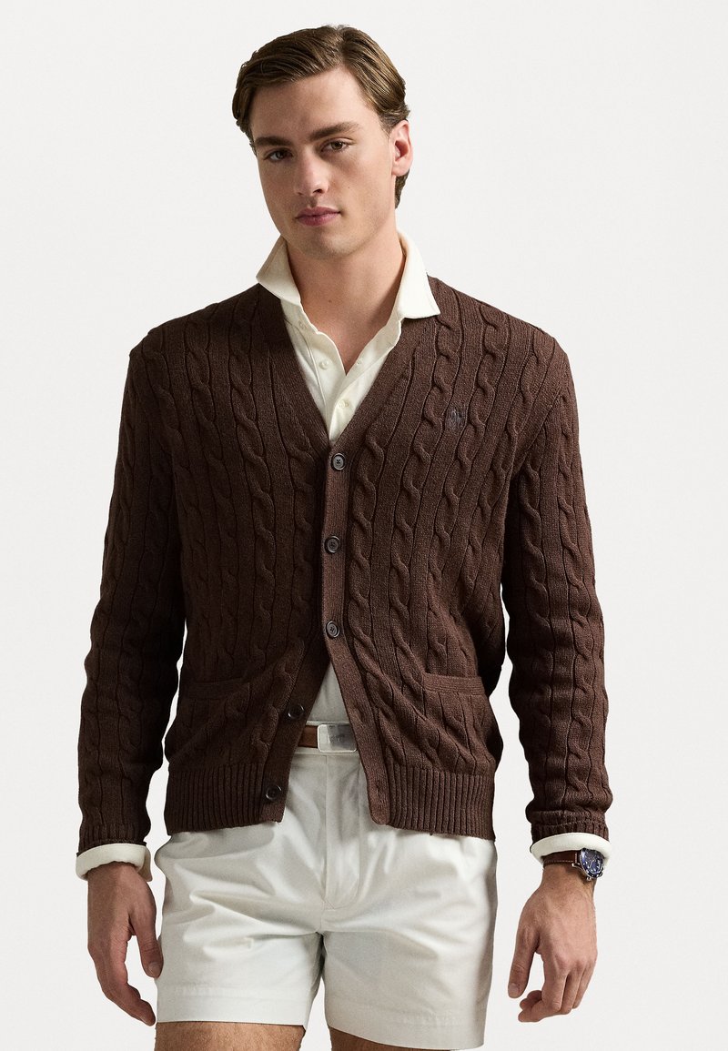 Polo Ralph Lauren - LONG SLEEVE - Gilet - dark roast melange, Agrandir
