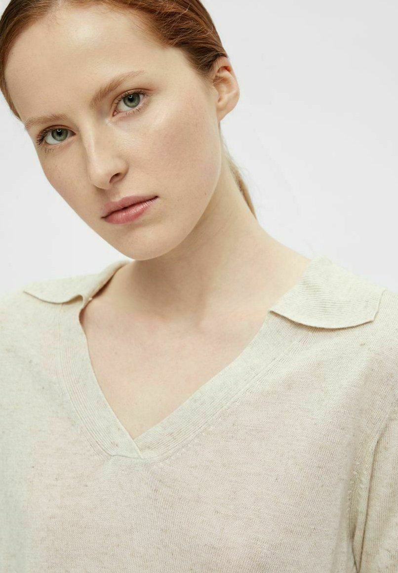 Damen MIT KURZEN ÄRMELN GESTRICKT - T-Shirt basic Damen MIT KURZEN ÄRMELN GESTRICKT - T-Shirt basic