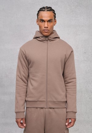 Felpa con zip - light brown