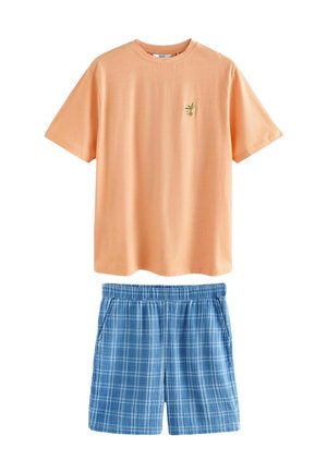 REGULAR FIT - CHECK SHORT SLEEVE SET   - Nachtwäsche Set - blue orange