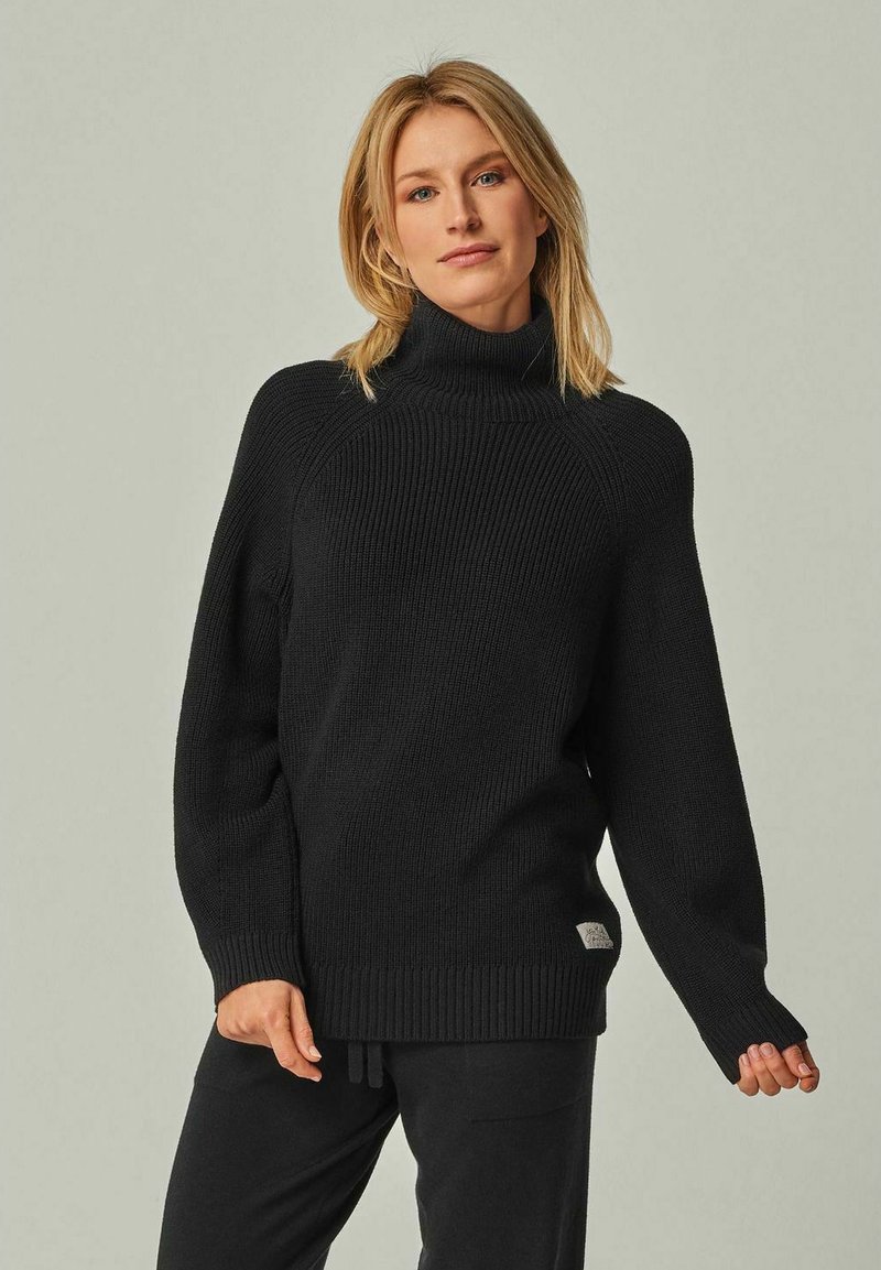 YOU LOOK PERFECT EVE - MERINO KNIT SWEATER WITH STAND-UP COLLAR - Strickpullover - black
