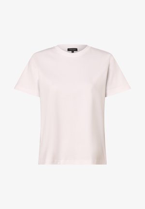 Witte kantoen t-shirt met korte mouwen. Heeft een klassieke ronde halslijn en een relaxed fit met minimale stikdetails.