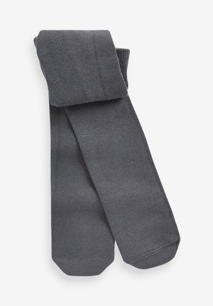 Collant grigi a costine con vita elasticizzata e finitura liscia. Cuciture piatte con punte arrotondate, progettati per comfort e vestibilità.