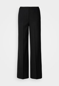 PANTS LONG LEG CULOTTE FITTED AT WAIST WAISTBAND ZIP FLY - Kelnės - black