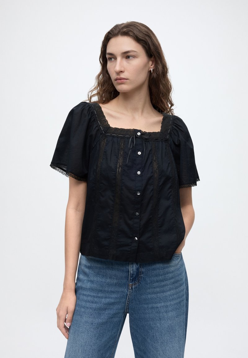GAP LACE FEMME SQUARENECK - Blouse - black