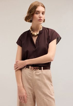 CON MANICHE A KIMONO - Button-down blouse - marrone