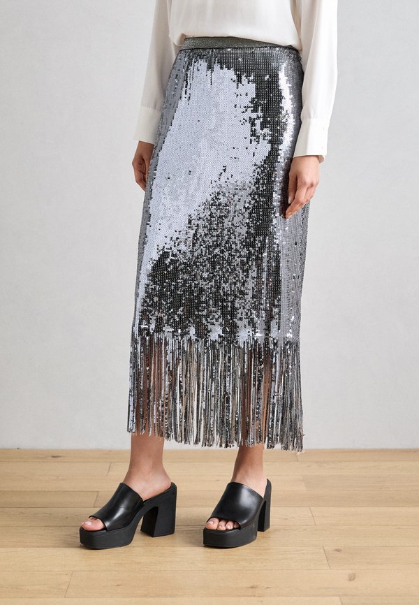 SEQUIN SKIRT - Bleistiftrock - asphalt