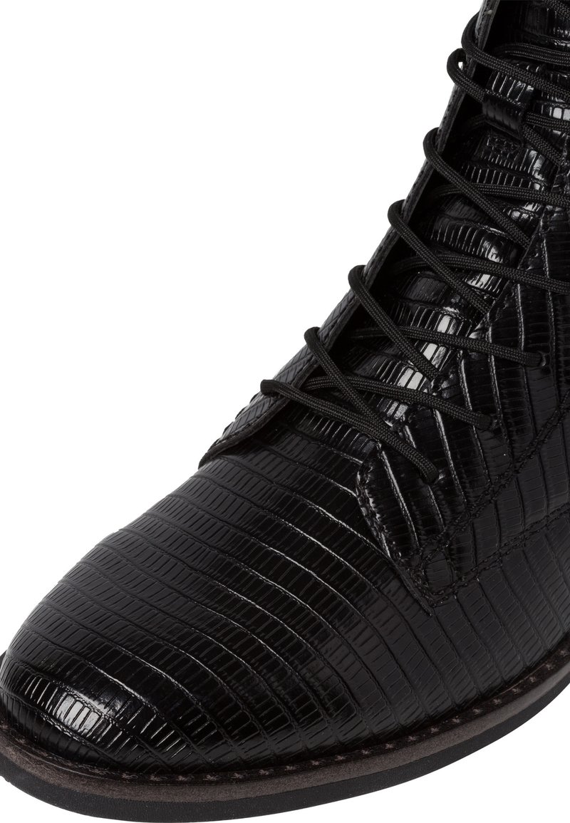 Damen Sneaker | Tamaris Schnürstiefelette black struct/schwarz-metallic - ZU31033 Damen Sneaker | Tamaris Schnürstiefelette black struct/schwarz-metallic - ZU31033