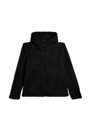 CON CAPPUCCIO ZIP - Giacca in pile - black