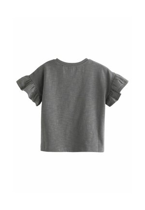 FRILL SHORT SLEEVE - REGULAR FIT - Nyomott mintás póló - charcoal grey