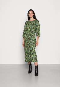 Anna Field Quarter sleeves elevated casual midi dress - Vestido de dia - black/green