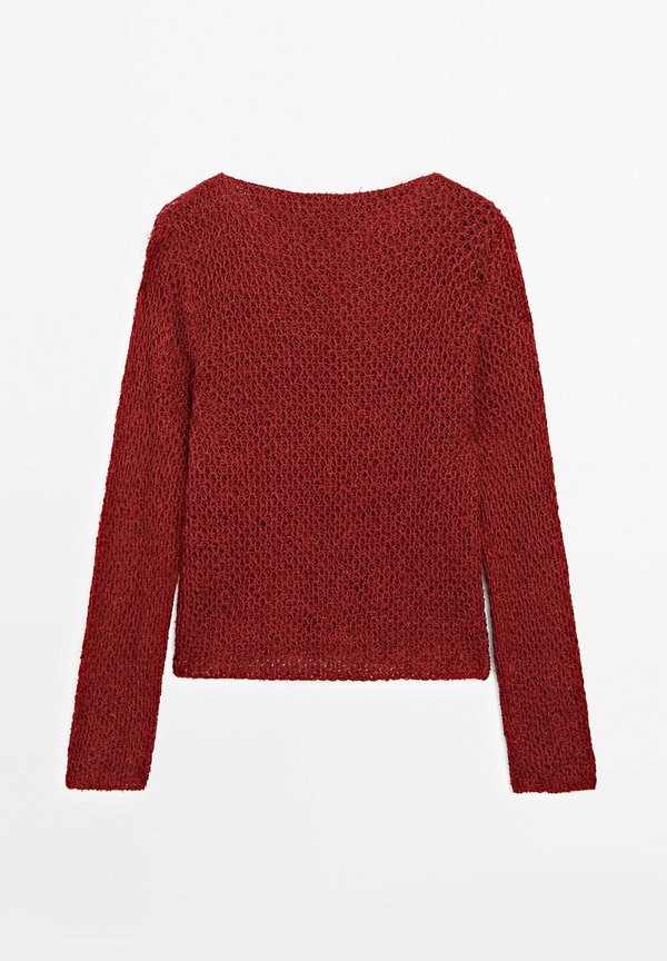 CUTWORK WITH THREAD DETAIL - Jumper - bordeaux2