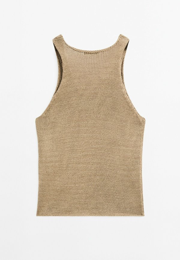 WITH NECK DETAIL - Top - BEIGE3