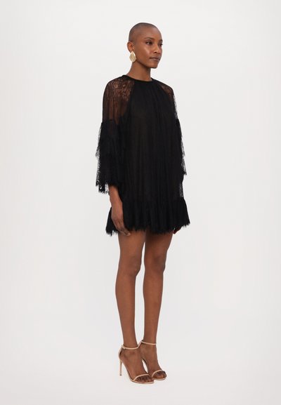 Alice + Olivia DELIA RUFFLE TUNIC DRESS - Rochie de zi - black