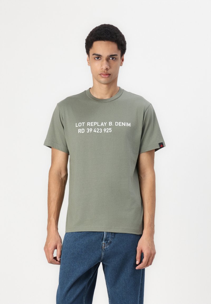 Replay Apdrukāts T-krekls - sage green
