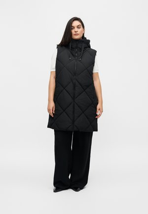 ONLY Carmakoma, CARMAGGI HOOD WAISTCOAT - Waistcoat - black