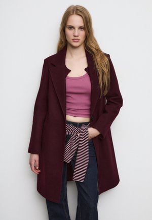 Stradivarius NAPPED - Kort kappa / rock - dark red