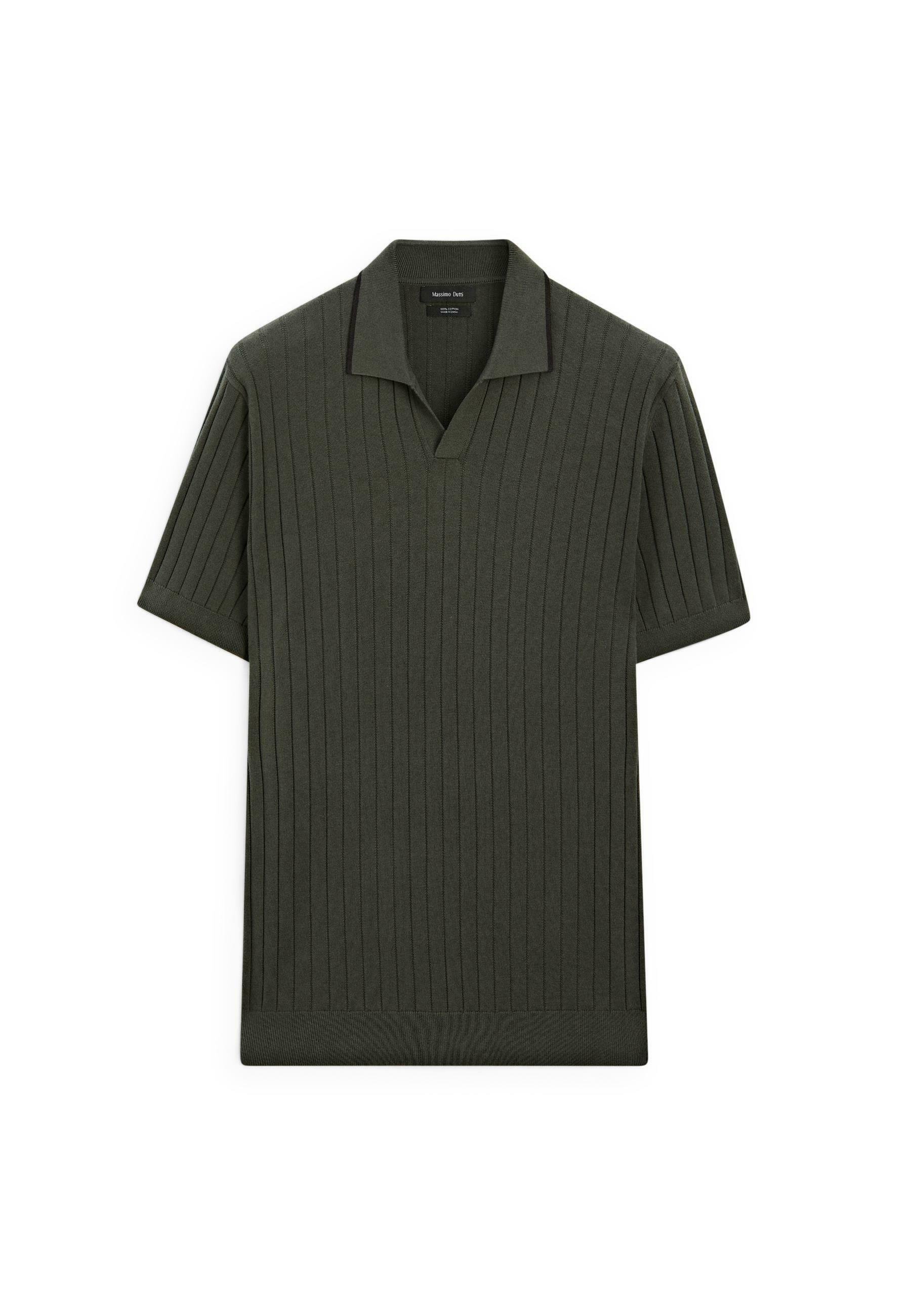 Massimo Dutti RIBBED - Polo shirt - khaki - Zalando.co.uk Massimo Dutti RIBBED - Polo shirt - khaki - Zalando.co.uk