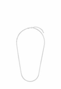 Collana in argento con maglie di dimensioni medie e chiusura con gancio regolabile.