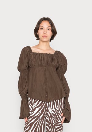 MILKMAID FLUTED - Blusa - chocolate