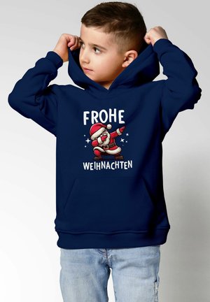 MoonWorks WEIHNACHTSMOTIVE LUSTIGE GESCHENKE OUTFIT - Kapuzenpullover - dabbing santa navy