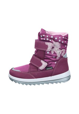 Stiefelette - berry rose silver