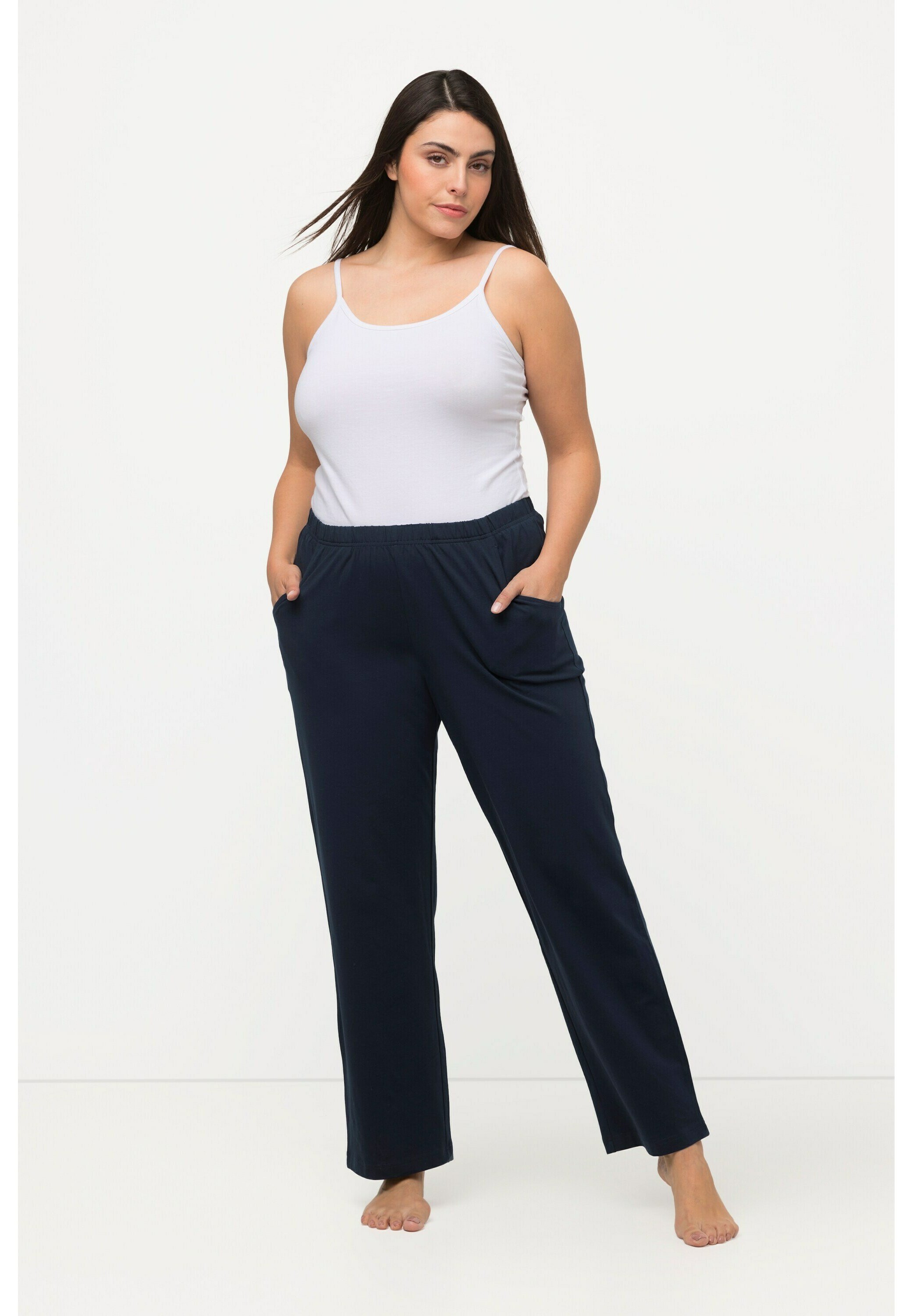 Ulla Popken Maglietta Donna A Pois - Girocollo Con Scollo A V E Maniche 3/4 - Taglie Forti