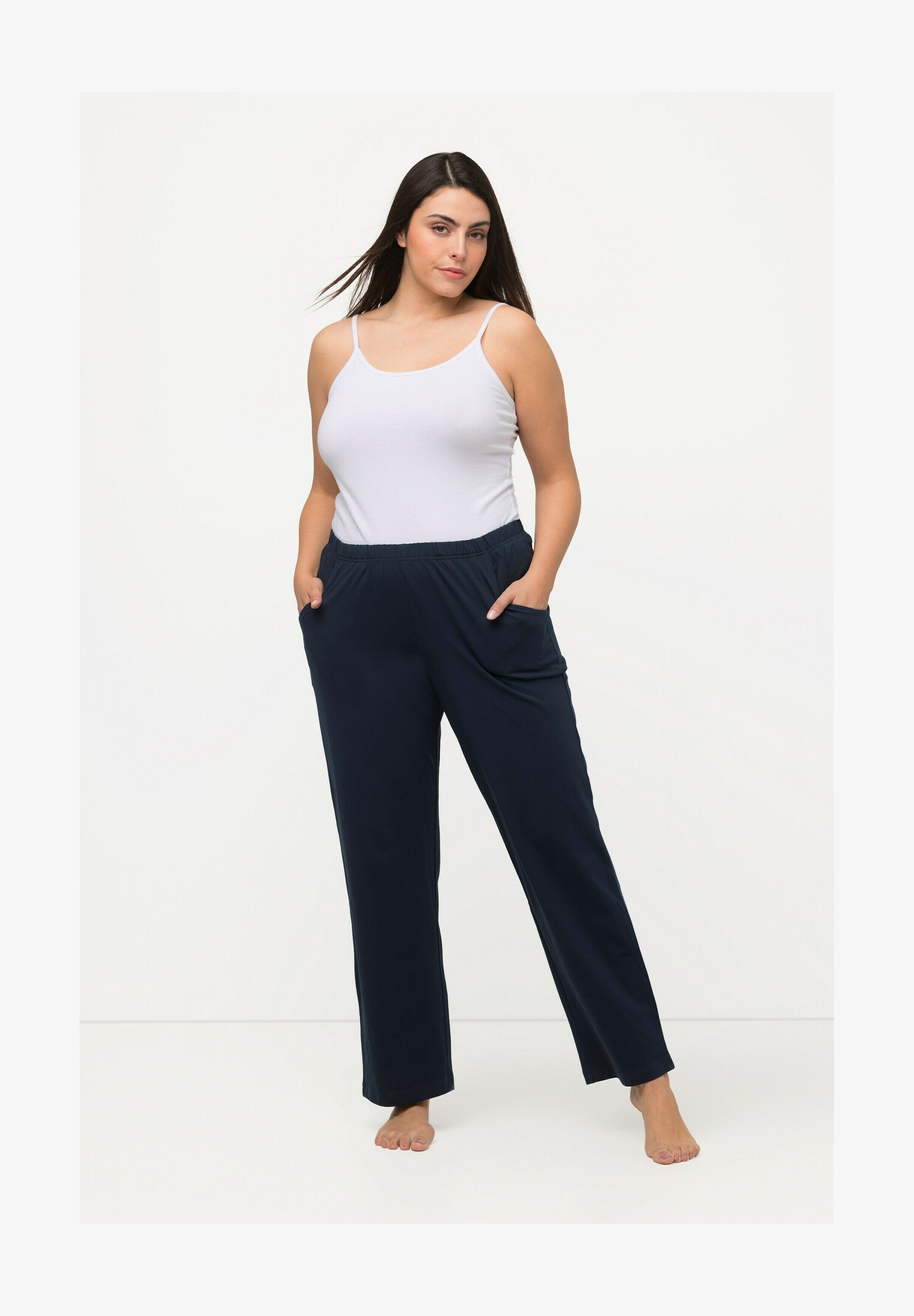 Ulla Popken Maglietta Donna A Pois - Girocollo Con Scollo A V E Maniche 3/4 - Taglie Forti