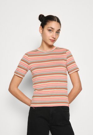 STRIPE TEXTURED SLIM FIT - T-Shirt print - multi