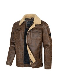 INDICODE JEANS ÜBERGANGS VADOS - Keinonahkatakki - seal brown