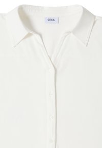 Weißes Hemd mit Knöpfen aus weichem Stoff, mit klassischem Kragen, glatter Textur und sechs klaren Knöpfen auf der Vorderseite. Markenlabel: CECIL.