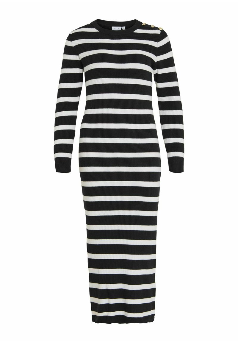 Vila Gebreide jurk gemêleerd zwart