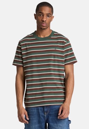 Timberland, STRIPE SHORT SLEEVES TEE. - Print T-shirt - medium green
