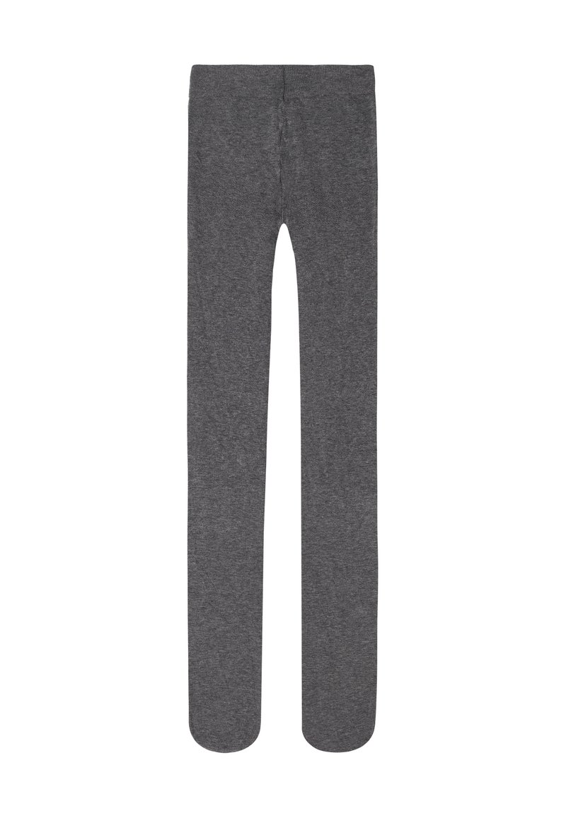 Grå leggings lavet af blødt, strækbart stof. Har et glat, strømlinet design med en tætsiddende facon og ingen synlige hardware eller mønstre.