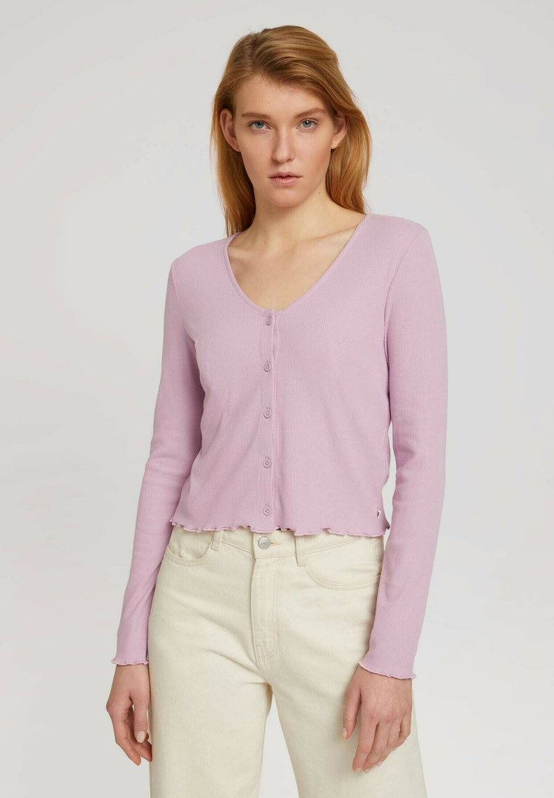 Damen Strickjacken | TOM TAILOR DENIM MIT RÜSCHENDETAIL Strickjacke soft mauve/mauve - JI57617 Damen Strickjacken | TOM TAILOR DENIM MIT RÜSCHENDETAIL Strickjacke soft mauve/mauve - JI57617