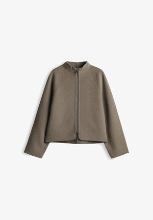 OPUS, RELAXED FIT STAND COLLAR - Fleece jacket - light mocca