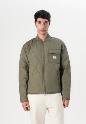 Guess Jeans QUILTED PUFFER JACKET - Light jacket - olive light green