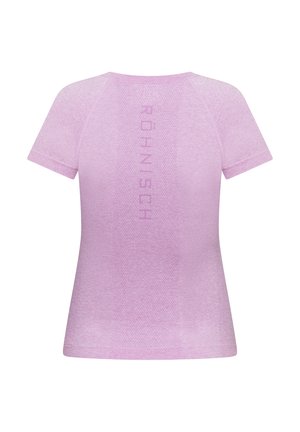 Korte mouwen sportshirt in lichtpaars, met een gestructureerde stof en een subtiele logo op de rug, met een aansluitend ontwerp.