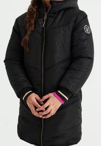 WE Fashion REVERSIBLE MET IMITATIEBONT - Vinterkappa /-rock - black