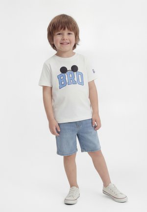 DISLOGO BRO - Potiskana majica - off-white/blue